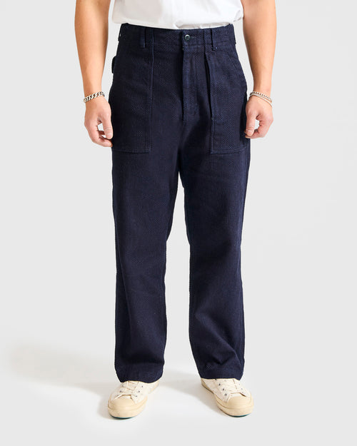 "No-Gi" Fatigue Pants in Indigo Heavyweight Sashiko