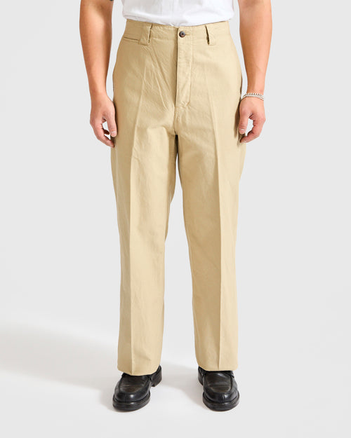 Wide Chino Pants in Beige