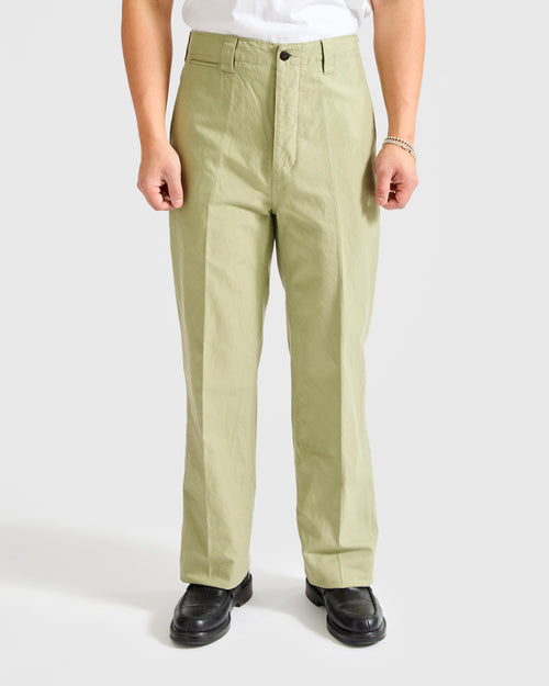 Wide Chino Pants in Light Green