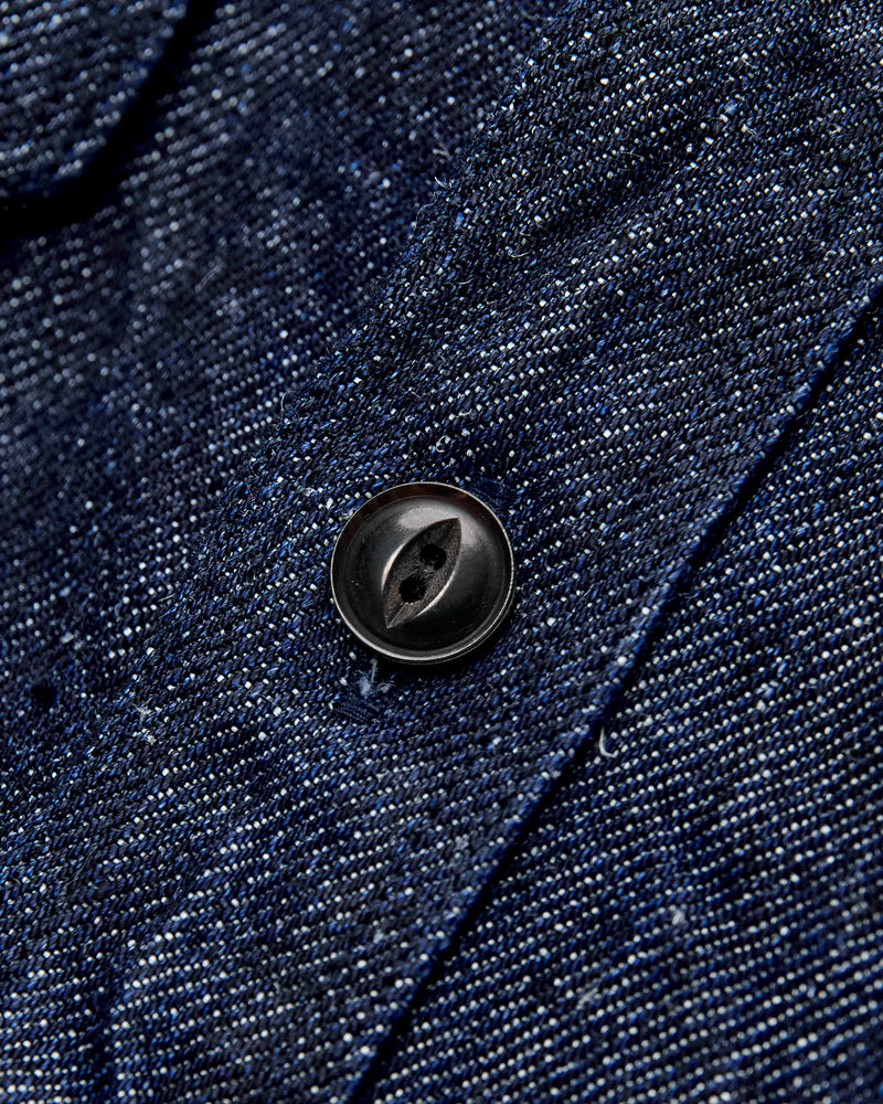 Linen Selvedge Denim Work Shirt in Indigo