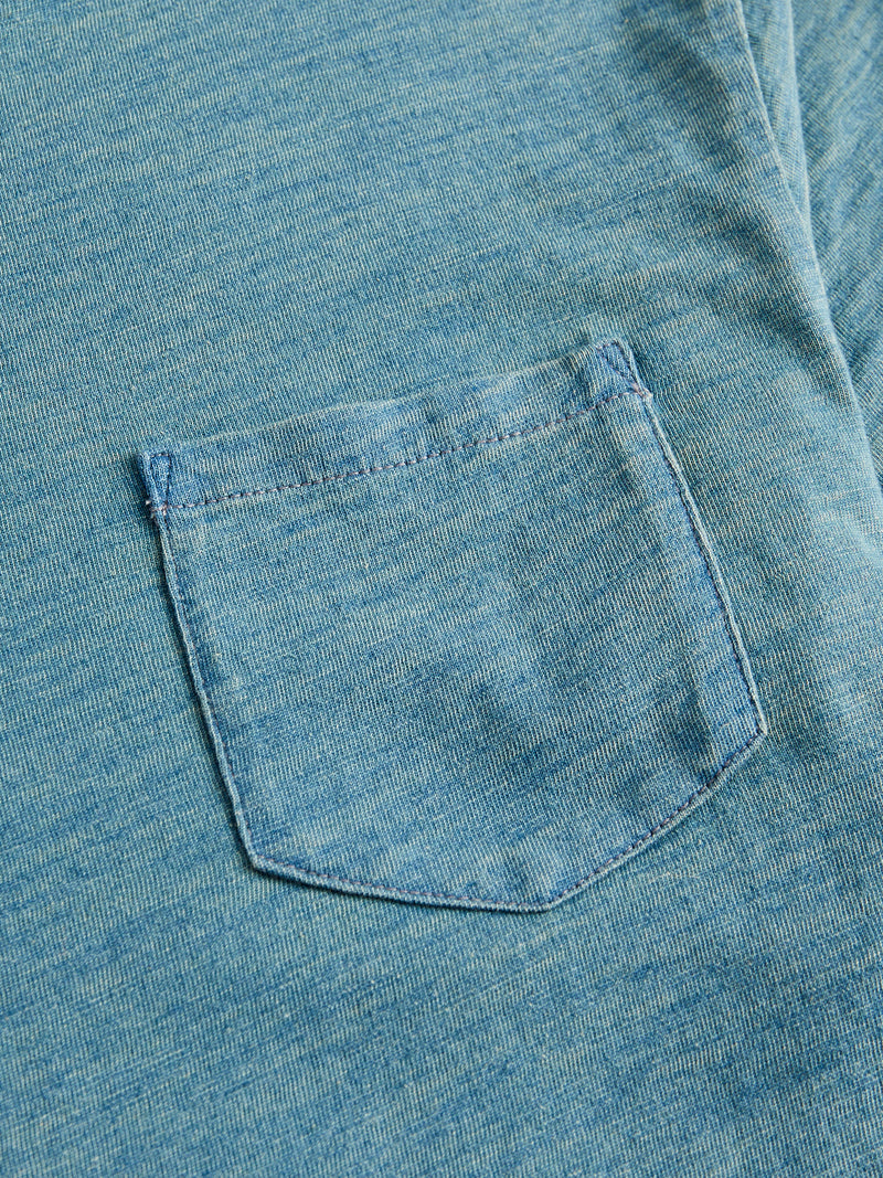 Slub Jersey Pocket T-Shirt in Washed Indigo