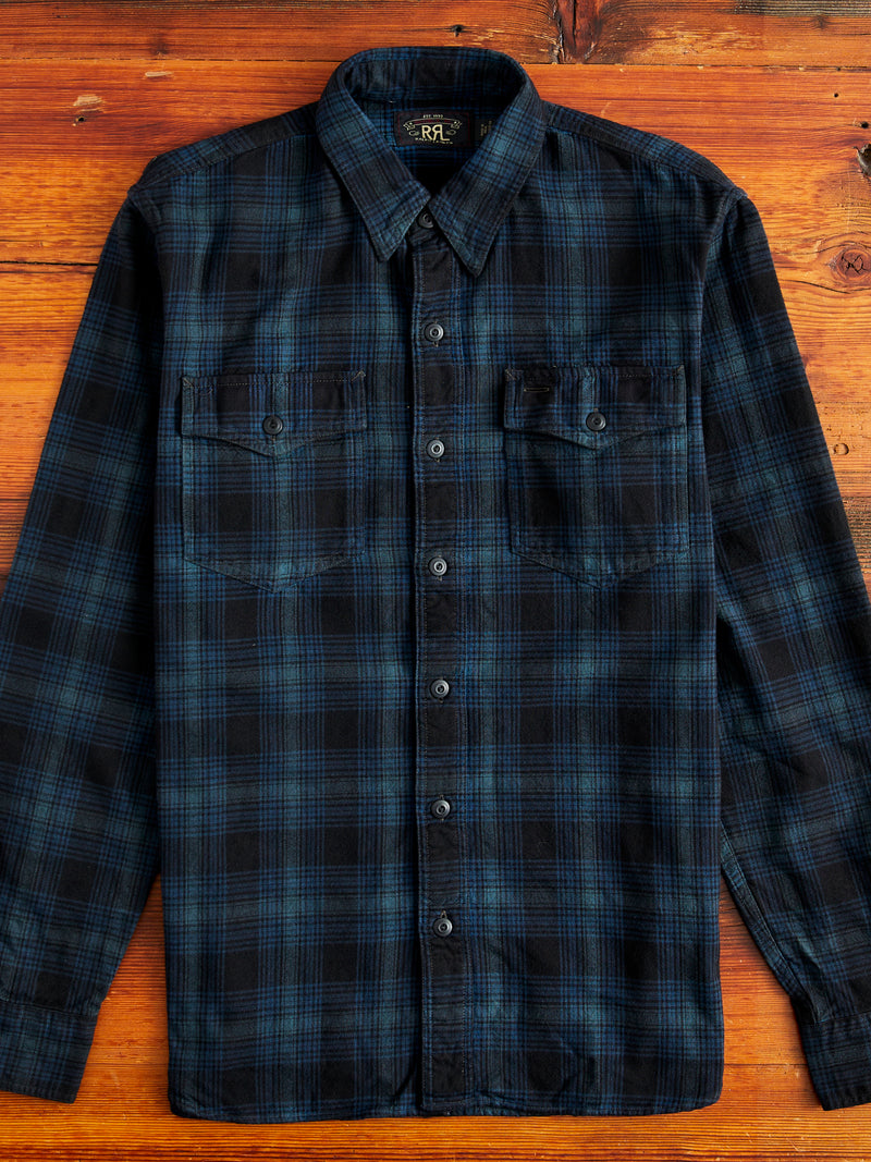 Herc Canvas Workshirt in Blue/Black