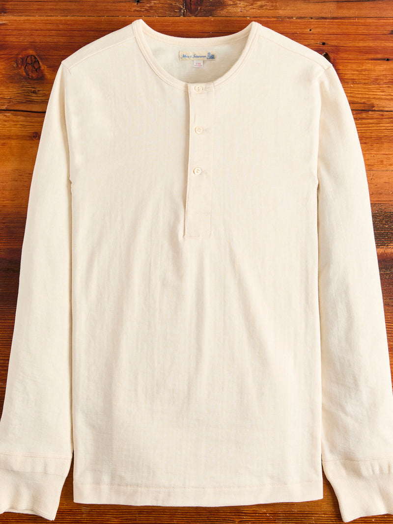 206 "Good Originals" 7.2oz Loopwheel Henley in Natural