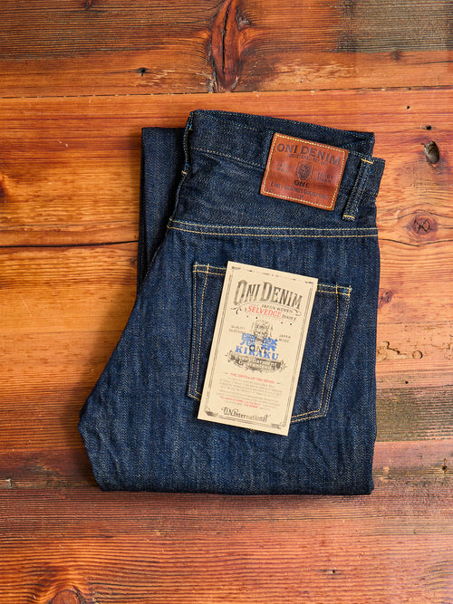 022-Kiraku "Natural Indigo" 12oz Selvedge Denim - Wide Straight Fit