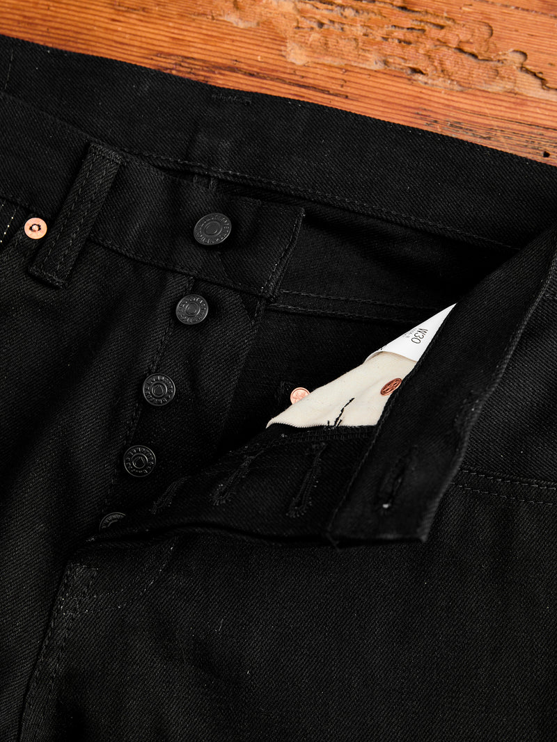 0306-B 15.7oz Black Selvedge Denim - Tight Tapered Fit