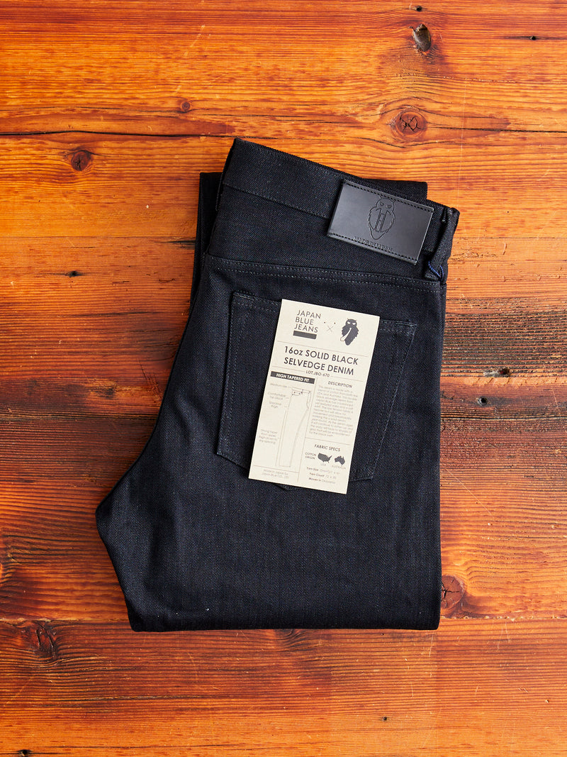 JBO-670 16oz Black Selvedge Denim - High Tapered