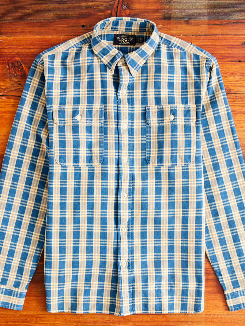 Matlock Plaid Workshirt in Blue Yellow