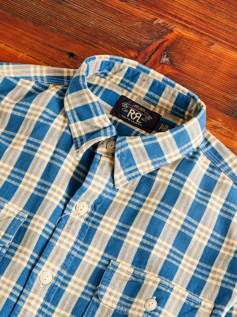 Matlock Plaid Workshirt in Blue Yellow