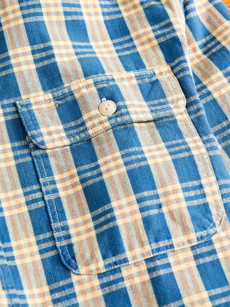 Matlock Plaid Workshirt in Blue Yellow