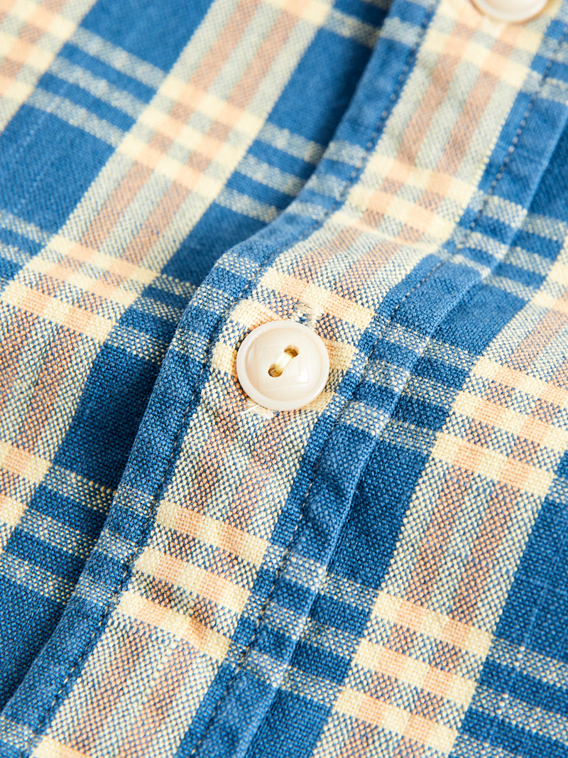 Matlock Plaid Workshirt in Blue Yellow