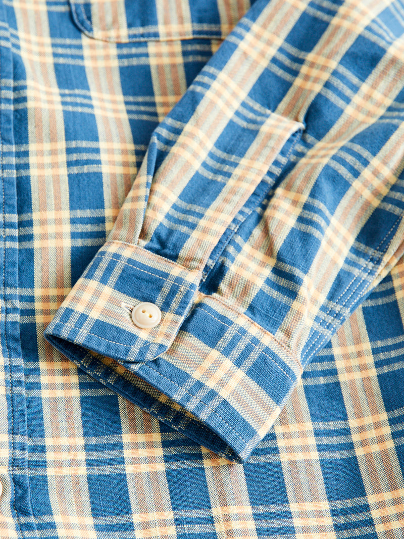 Matlock Plaid Workshirt in Blue Yellow