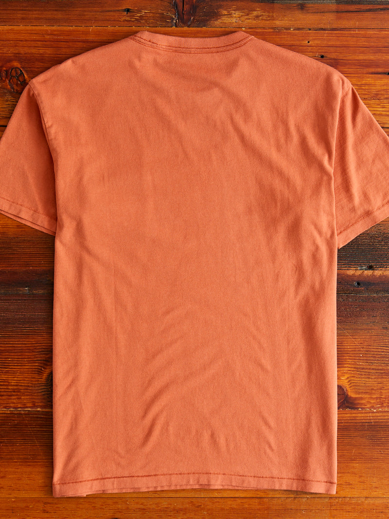 Vintage Knit Pocket T-Shirt in Orange