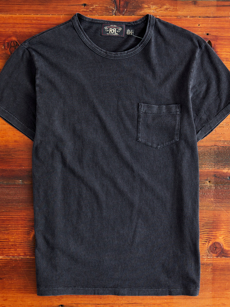 Slub Jersey Pocket T-Shirt in Black Indigo