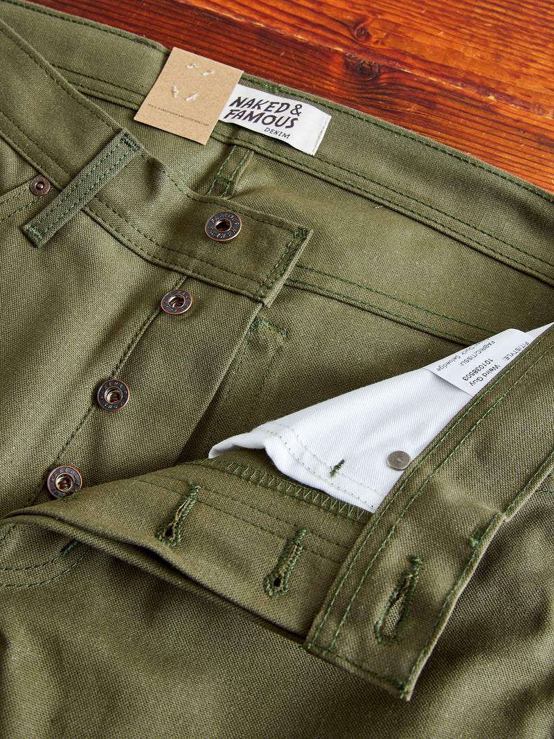 10oz Selvedge Army Green Duck Canvas - Easy Guy Fit