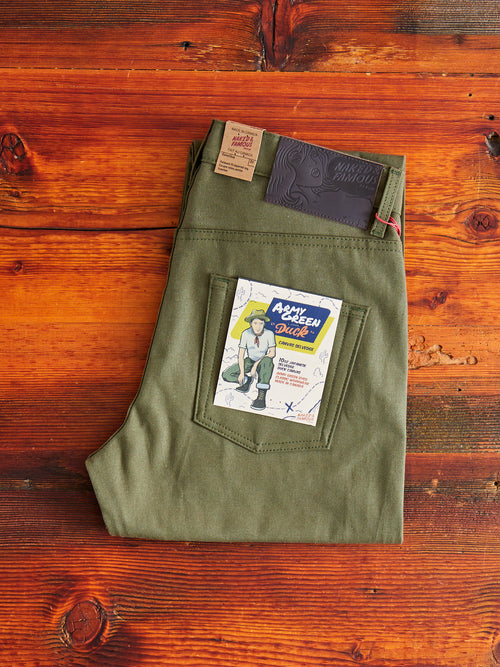 10oz Selvedge Army Green Duck Canvas - Easy Guy Fit