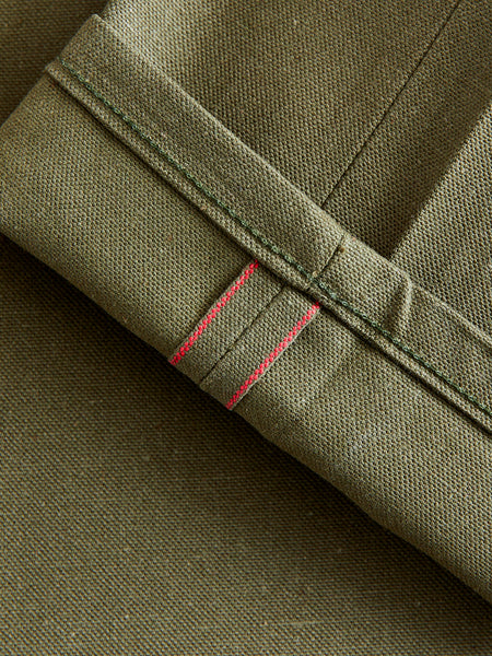 10oz Selvedge Army Green Duck Canvas - Easy Guy Fit – Blue Owl Workshop