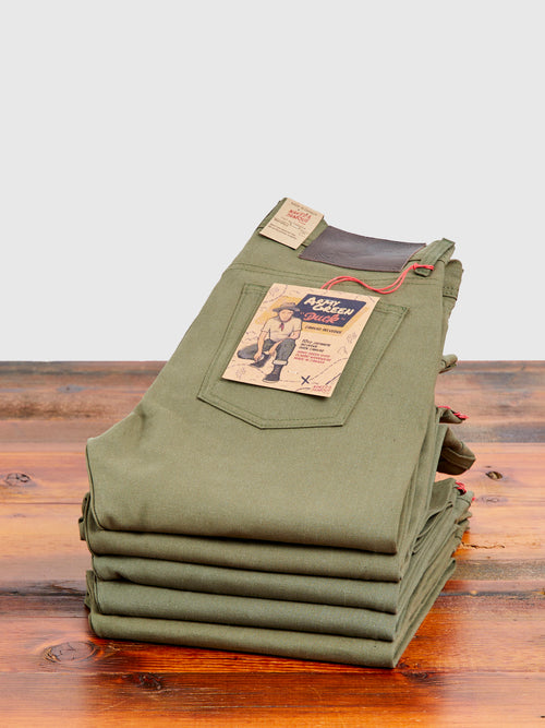 10oz Selvedge Army Green Duck Canvas - Weird Guy Fit