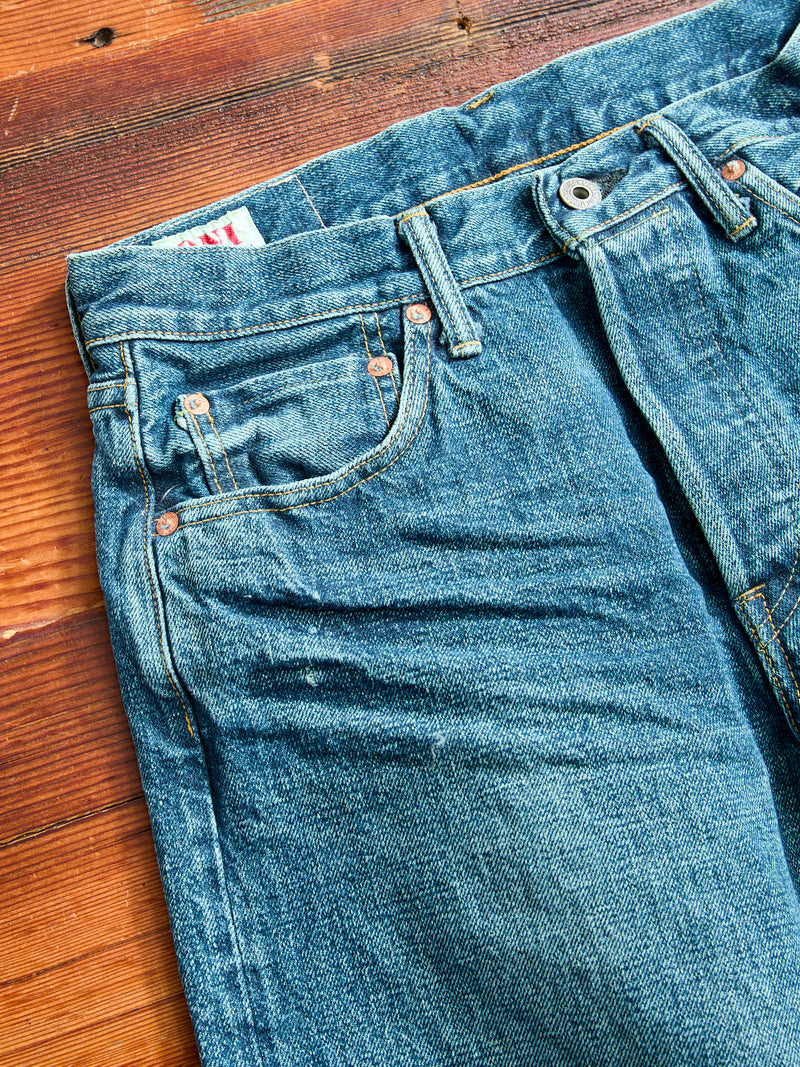 246-USED "Ishikawadai" 15oz Washed Selvedge Denim - Clean Straight Fit