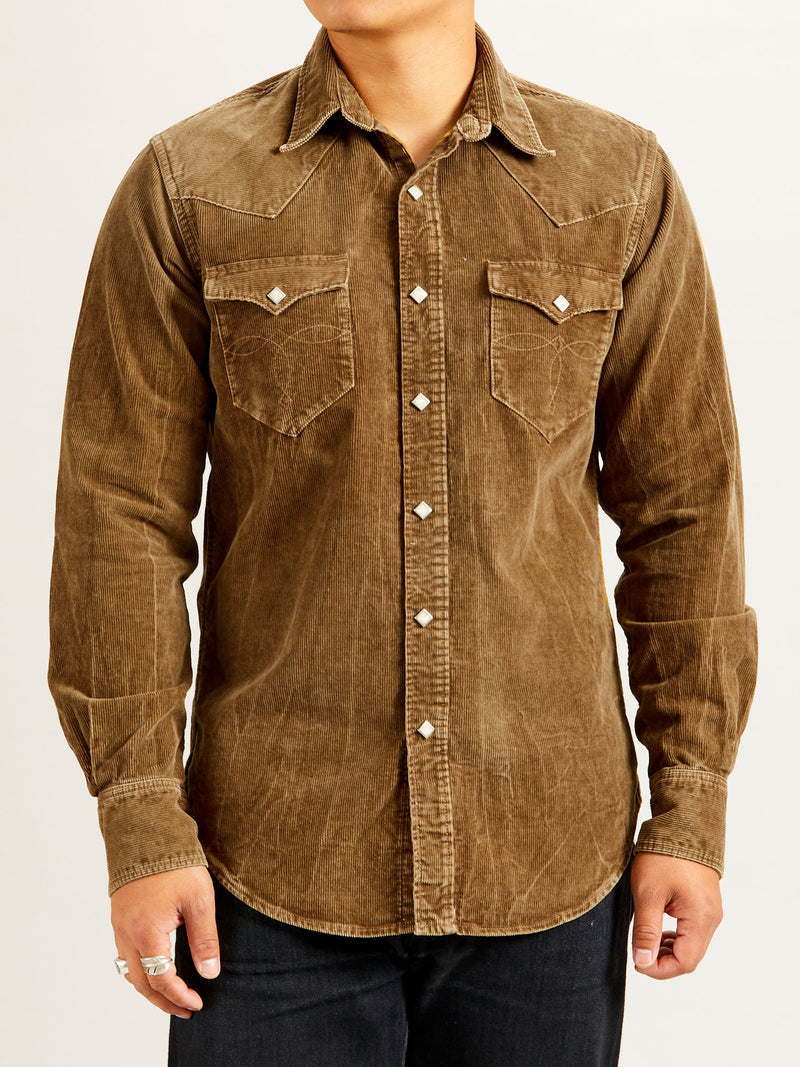 Buffalo Western Corduroy Workshirt in Faded Tan