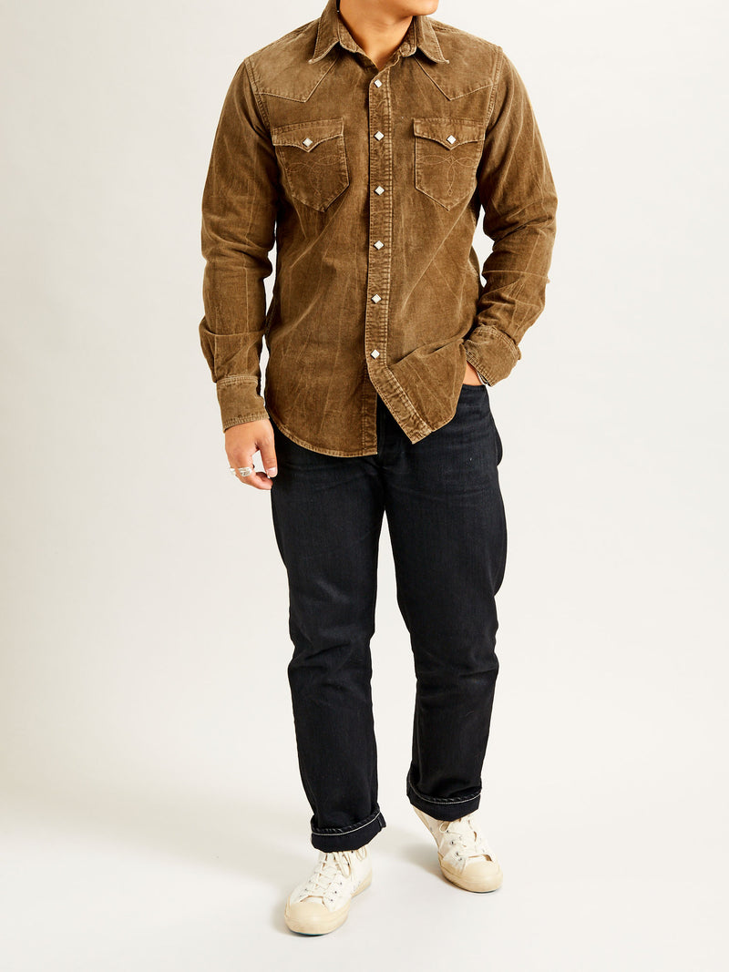 Buffalo Western Corduroy Workshirt in Faded Tan