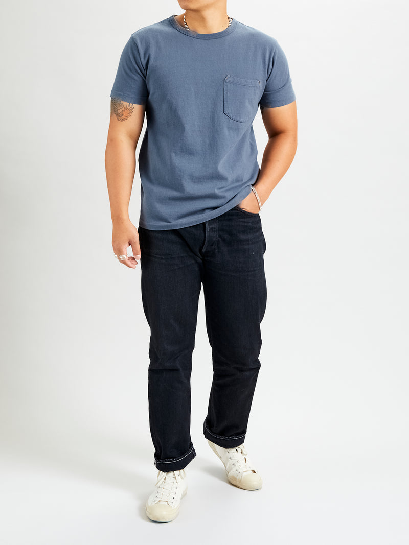 13oz Pocket T-Shirt in Faded Blue