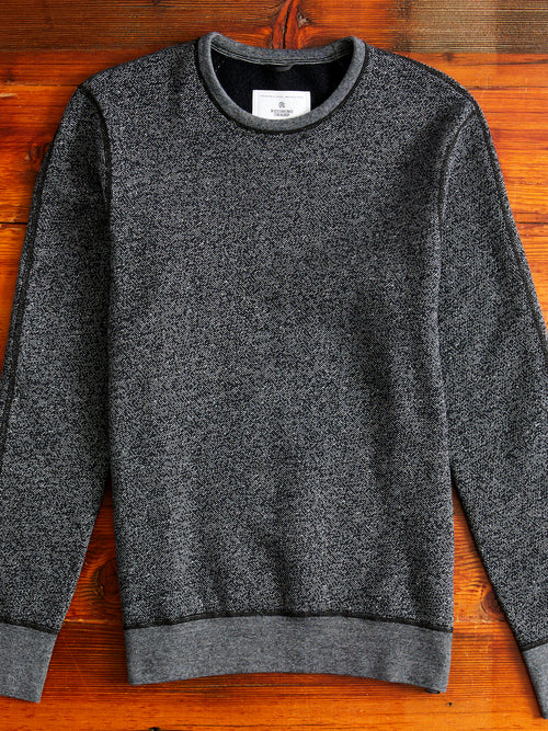 "Tiger Fleece" Crewneck Sweater in Black