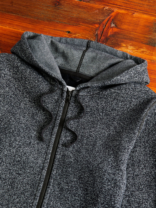 "Tiger Fleece" Zip Hoodie in Black