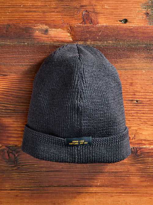 Wool Knit Watch Cap in Dark Charcoal