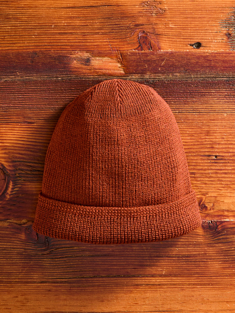 Wool Knit Watch Cap in Tobacco