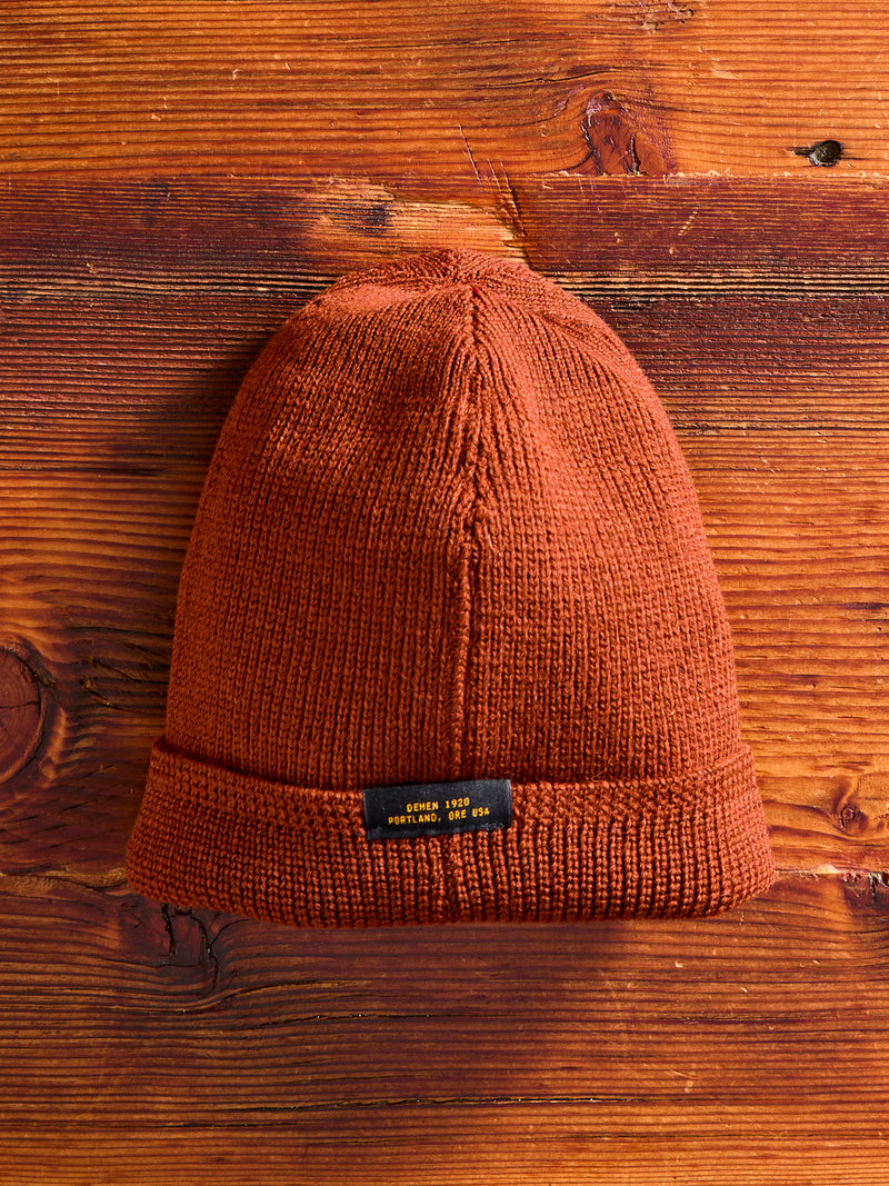 Wool Knit Watch Cap in Tobacco