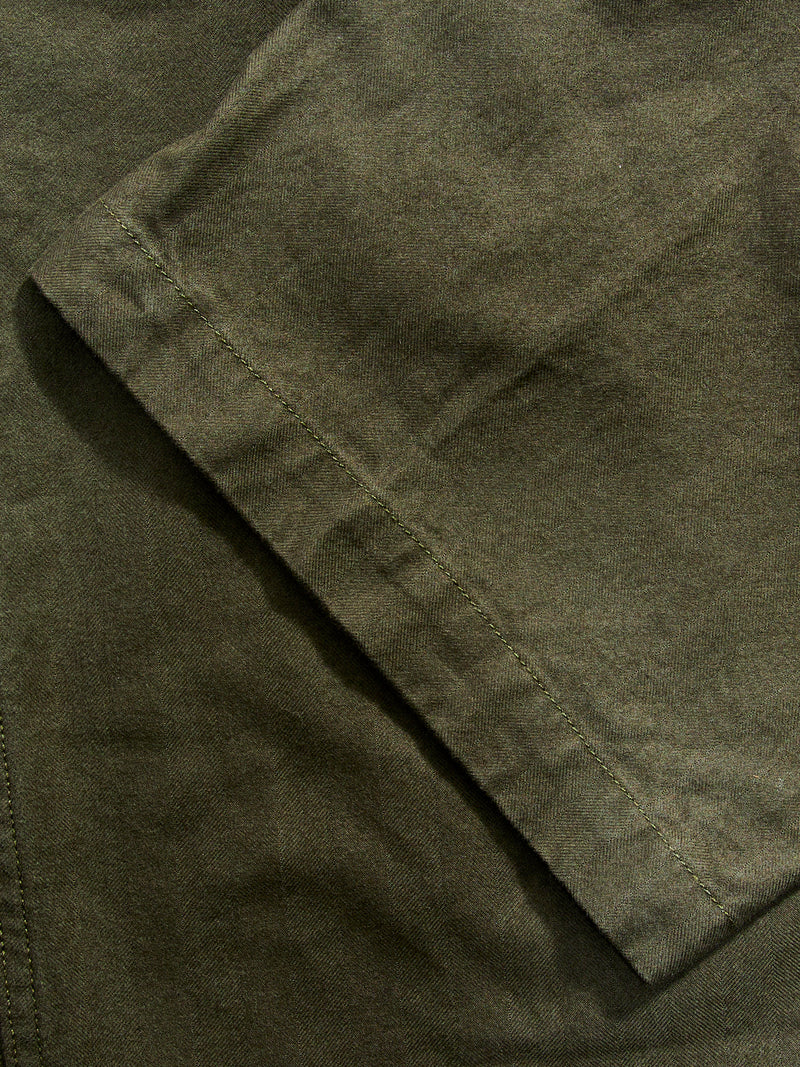 Brushed Herringbone Fatigue Pants in Olive