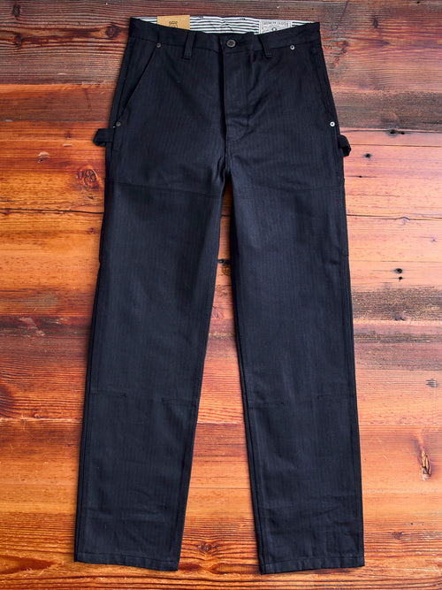 Ortega Pant in Black Herringbone