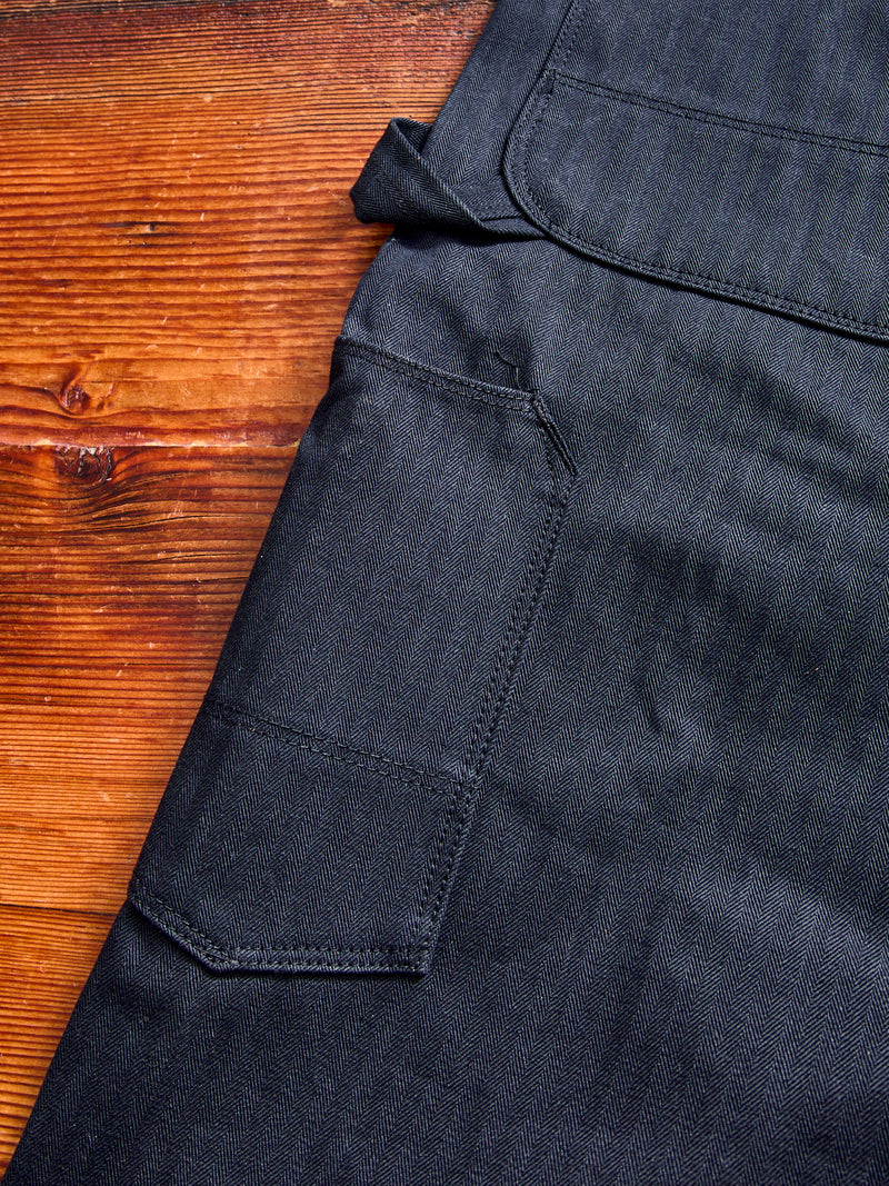 Ortega Pant in Black Herringbone