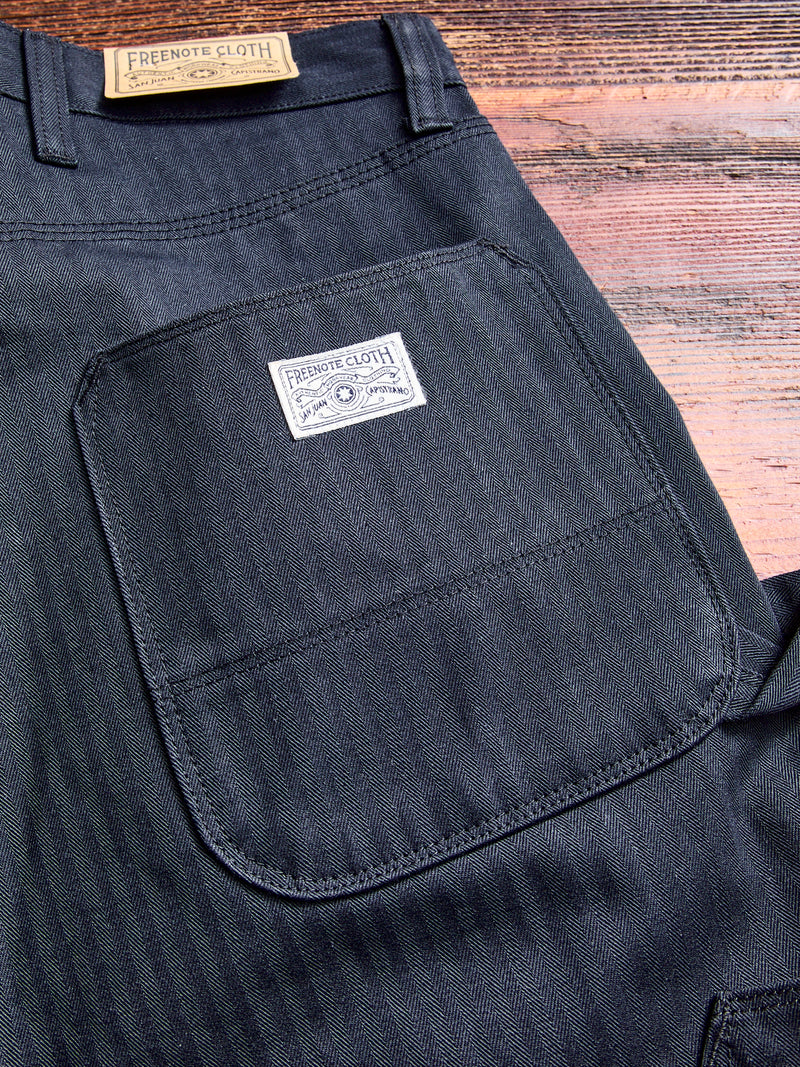 Ortega Pant in Black Herringbone