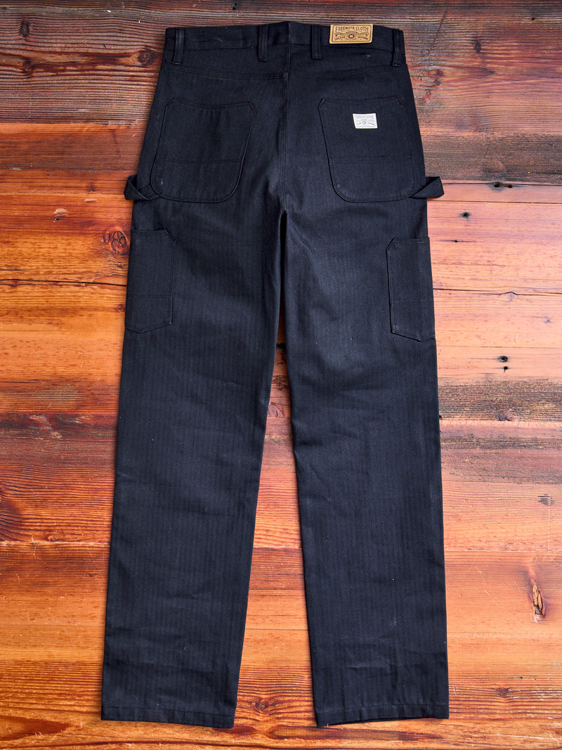 Ortega Pant in Black Herringbone