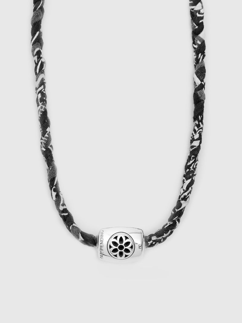 Raised Rosette Pooka Necklace in Sterling Silver