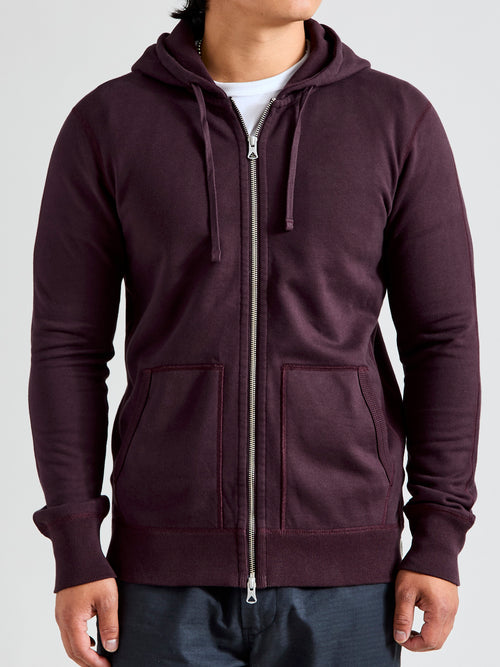 Zip Hoodie in Oxblood