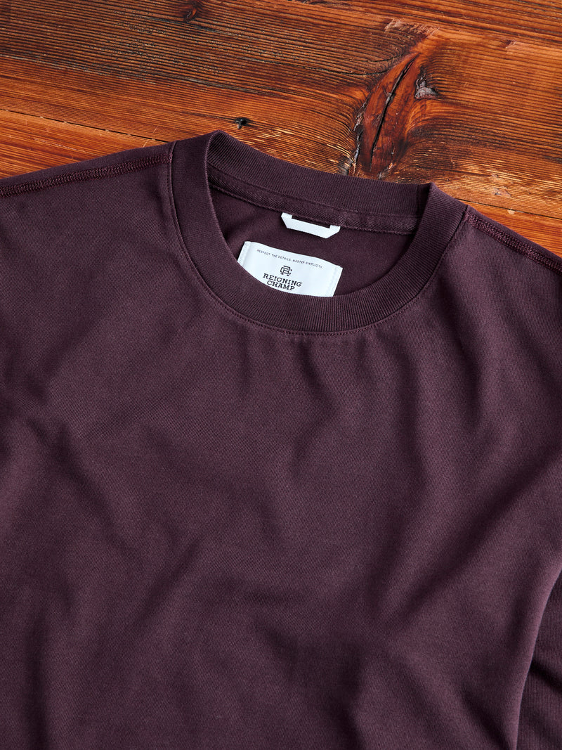 Midweight Long Sleeve T-Shirt in Oxblood