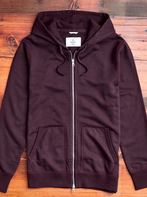 Zip Hoodie in Oxblood