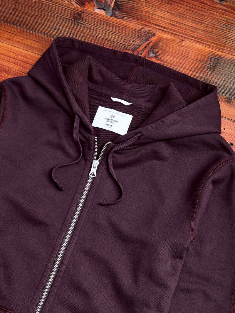 Zip Hoodie in Oxblood