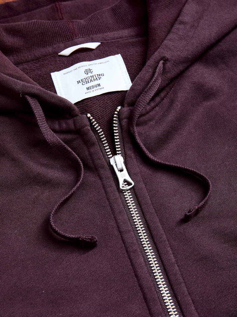 Zip Hoodie in Oxblood