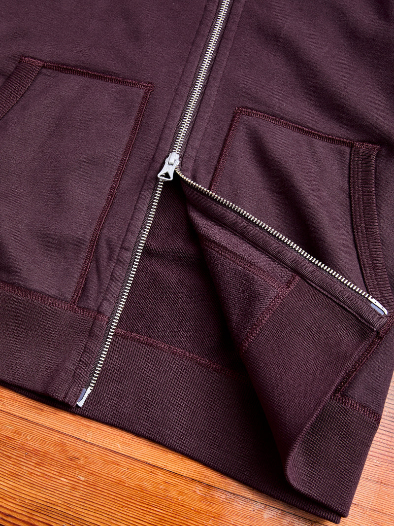 Zip Hoodie in Oxblood