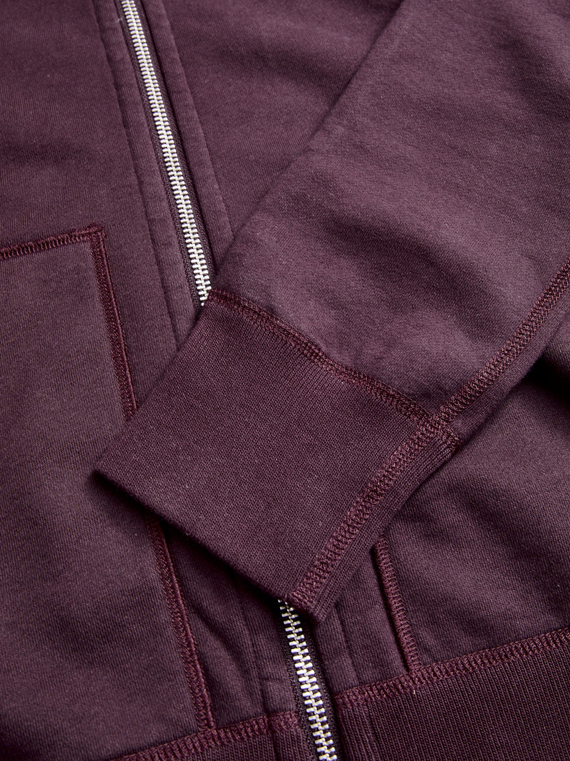 Zip Hoodie in Oxblood