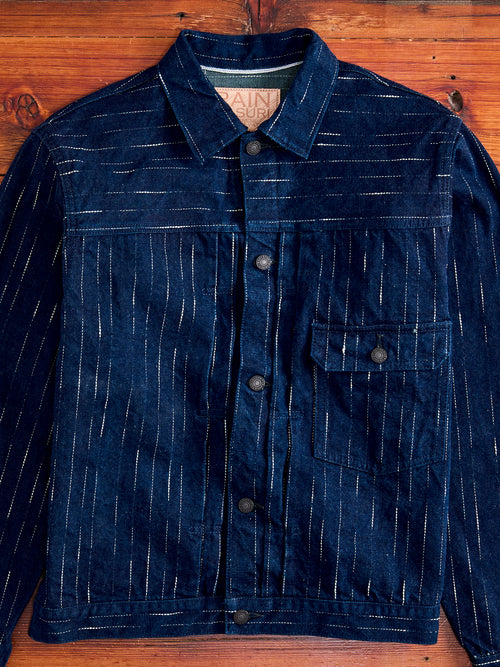 D4589 "Rain Kasuri" 14oz Selvedge Type-2 Jacket in Indigo