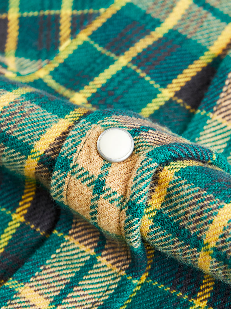 Washed Flannel Pearl Snap Shirt in Wisconsin White Pine