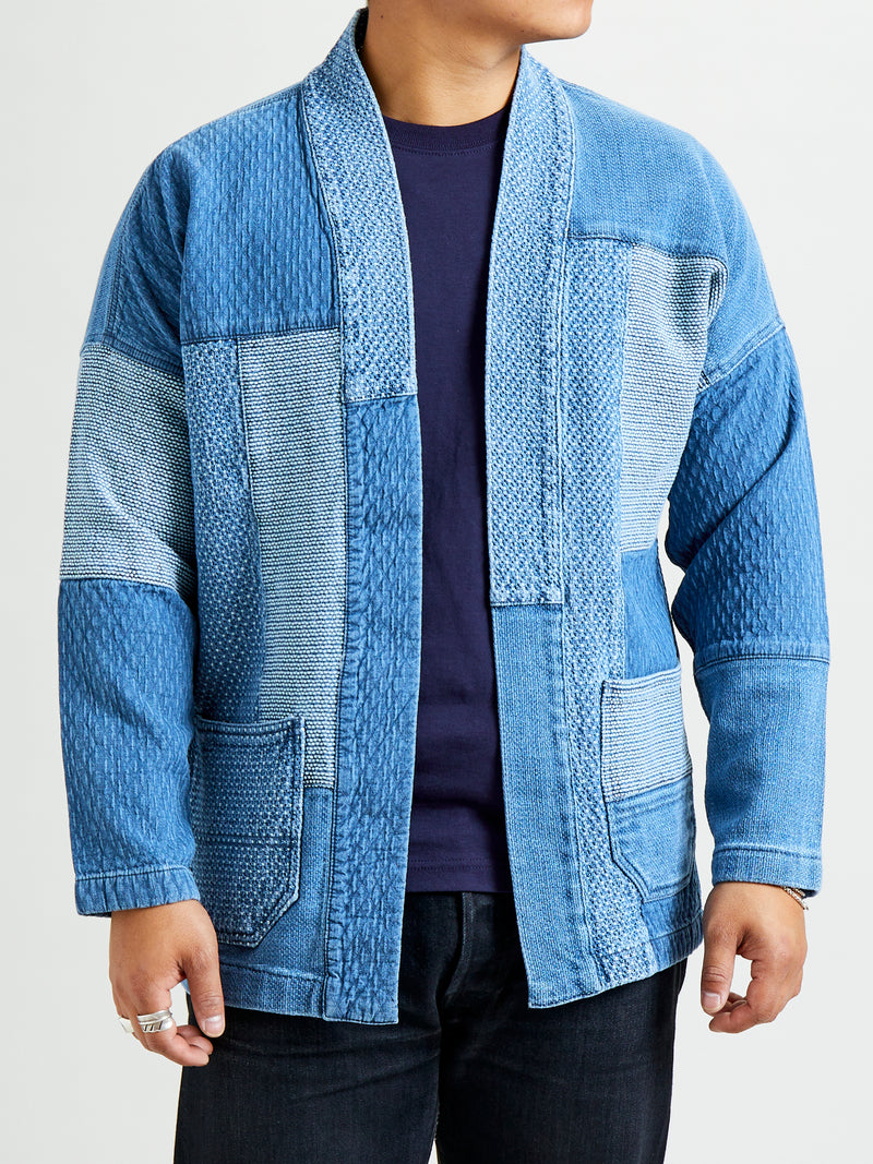 Patchwork Haori Jacket in Indigo 5-Year Wash