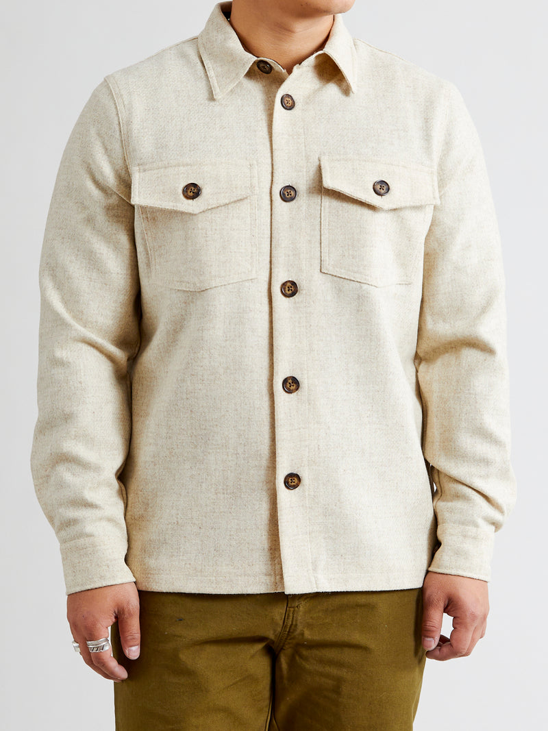 Wool Field Overshirt in Ecru