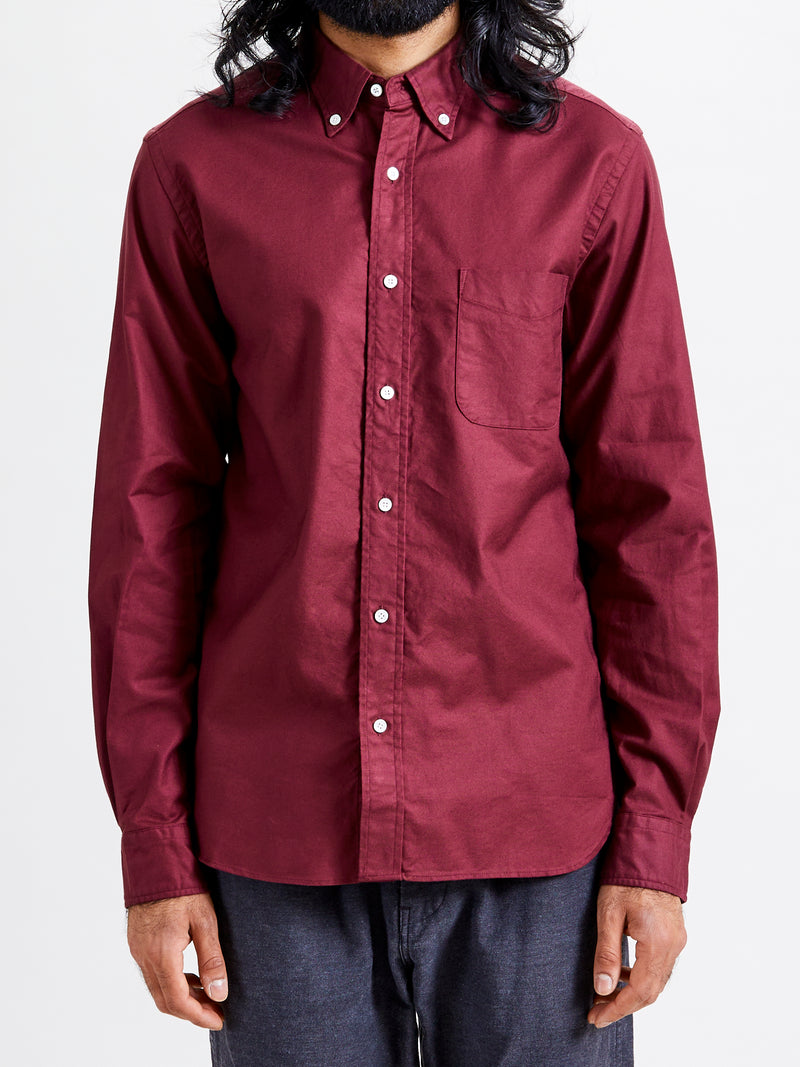 Oxford Button-Down Shirt in Burgundy