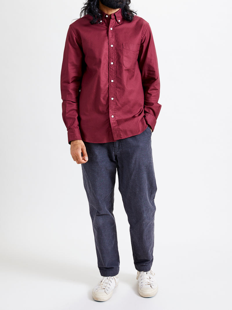 Oxford Button-Down Shirt in Burgundy