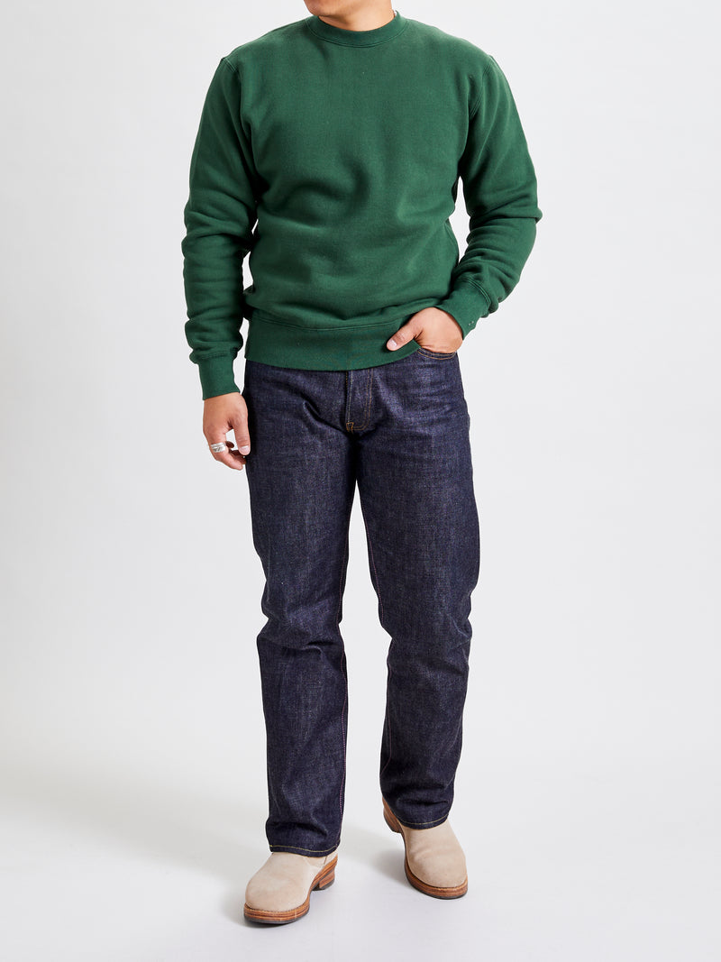 Japan-Made Fleece Crewneck in Green